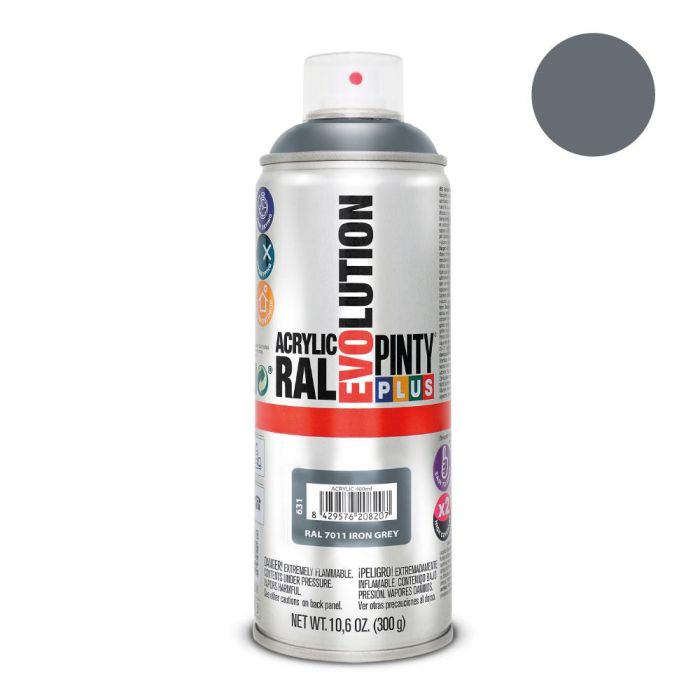 Pintura en spray pintyplus evolution 520 cc ral 7011 gris hierro