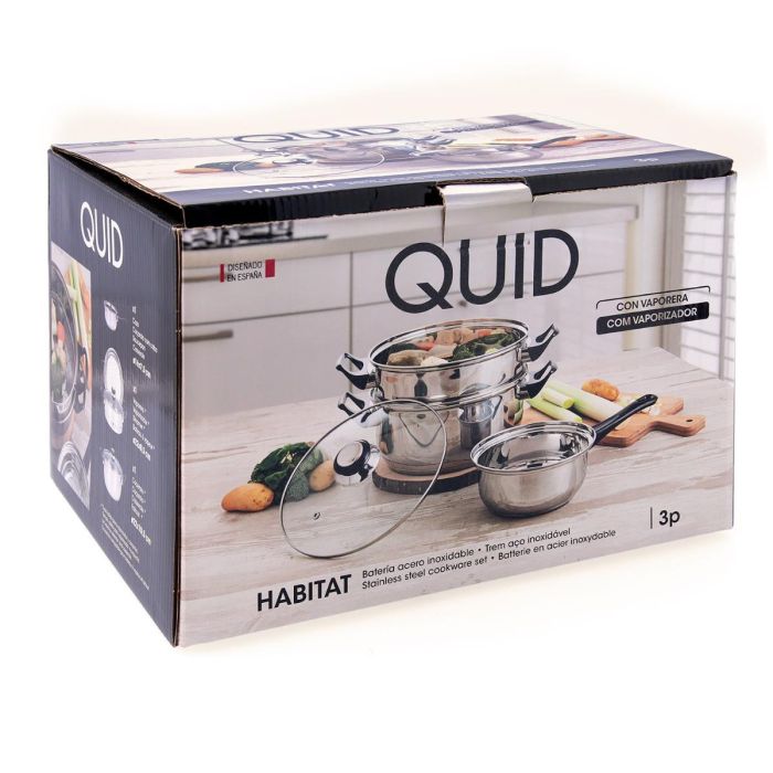 Set Vaporera, Cacerola y Cazo Acero Inox Habitat Quid 22 cm, 16 cm 1