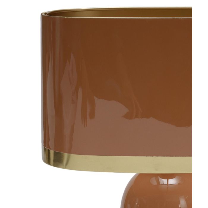 DKD Home Decor Lámpara de Sobremesa Moderna Rosa Dorado de Hierro con Plafón Metálico para Bombilla E27 21x52x37cm 1