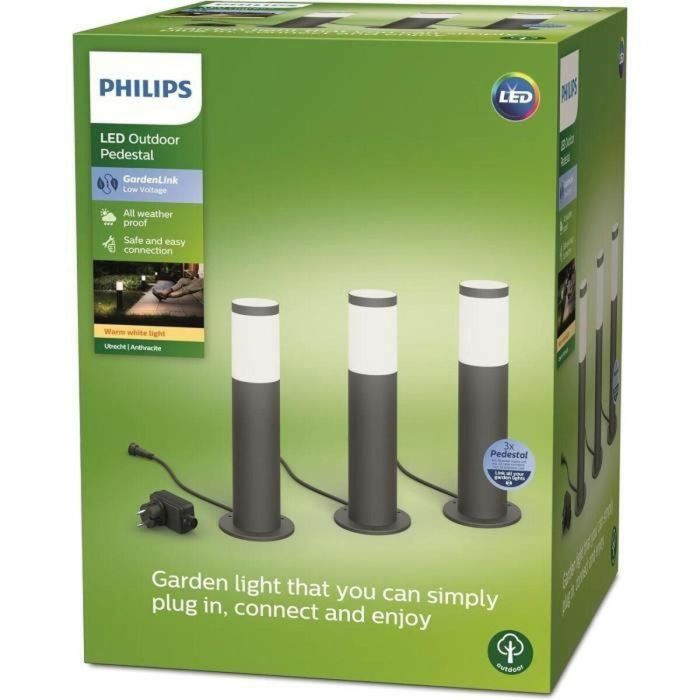 Philips PHI8719514477377 Pack 3 Terminales Exterior Garden Link Baja Tensión IP44 24W 2700K Antracita 4