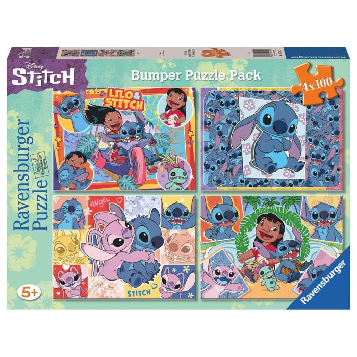 RAVENSBURGER Puzzle Stitch Disney 4x100 Piezas - 36x26cm - Para Niños +5 Años