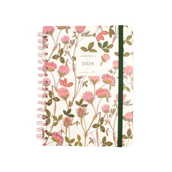 Finocam Agenda Espiral Moniquilla Tapa Dura Amapola E10-155x212 mm 2026 con Goma Elástica y Adhesivos