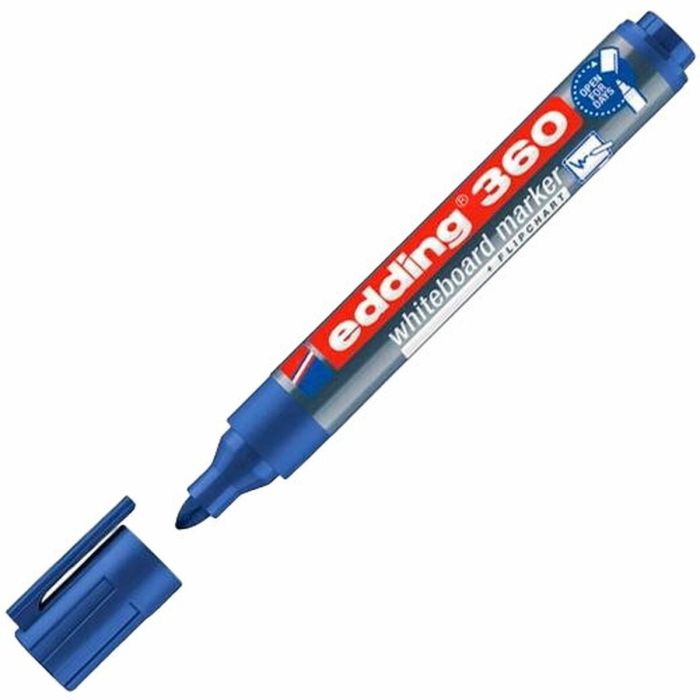 Rotulador para Pizarra Edding 360 Recargable Azul (10 Unidades) 3 Rotulador para Pizarra Edding 360 Recargable Azul (10 Unidades) 3