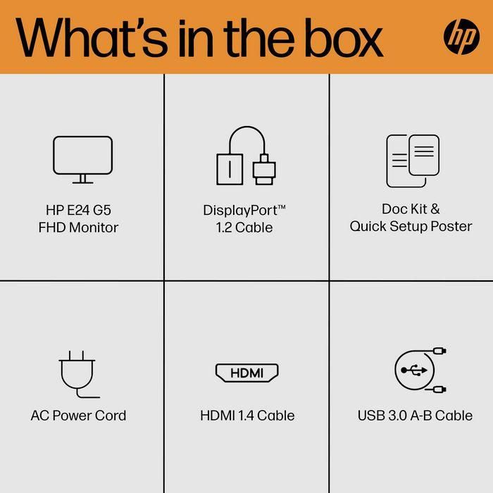 HP E24 G5 Monitor FHD. Pantalla de Confort Personalizado, Visuales Nítidos y Verdadera Flexibilidad para Oficina y Hogar 3