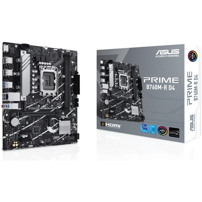 Asus 90MB1HA0-M0EAY0 Placa Base PRIME B760M-R D4 Intel B760 Socket LGA 1700 Micro ATX DDR4 PCIe 4.0 para Intel 12ª, 13ª y 14ª Gen