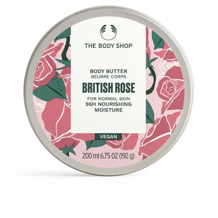 The Body Shop British Rose Manteca Corporal 200 ml - Hidratación Profunda, Aroma a Rosas, 96% Ingredientes Naturales