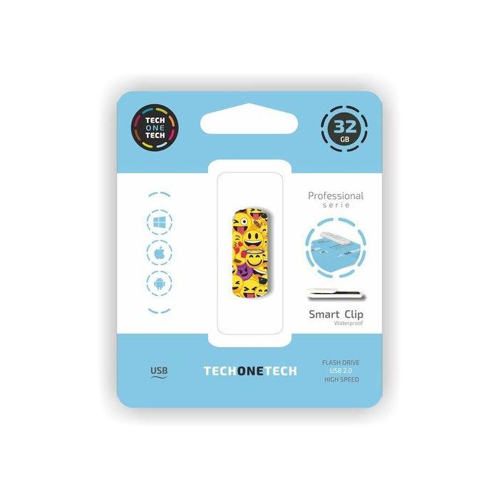 Memoria Usb 32Gb Tech-One-Tech Emoji Collage 2.0 (Incluye Canon Lpi De 0.24 )