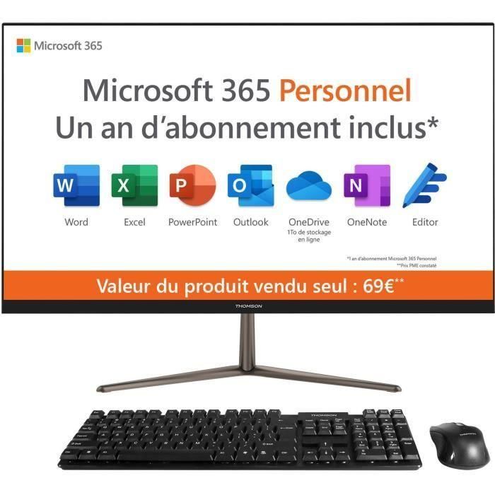 Computadora todo en uno - THOMSON - 21.6 - Intel Celeron N4020 - 4 GB DDR4 - 128 GB SSD - 1920*1080 FHD - Wifi AC & BT4.0