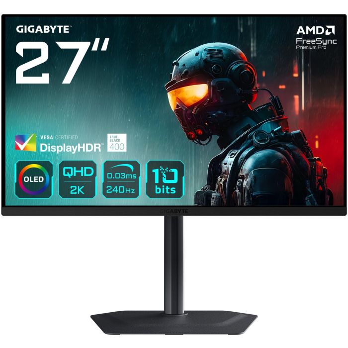 GIGABYTE MO27Q2 Monitor Gaming 27" QHD OLED 240Hz 0.03ms DisplayHDR 400 True Black FreeSync Premium Pro 0 GIGABYTE MO27Q2 Monitor Gaming 27" QHD OLED 240Hz 0.03ms DisplayHDR 400 True Black FreeSync Premium Pro 0