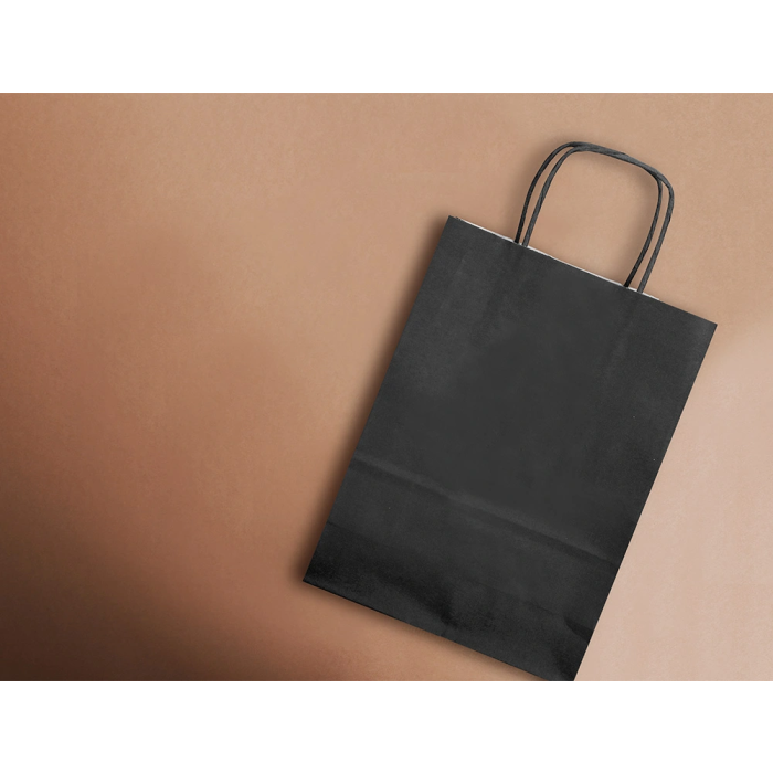 Bolsa Papel Q-Connect Celulosa Negro M Con Asa Retorcida 270x370X12 mm 25 unidades 8