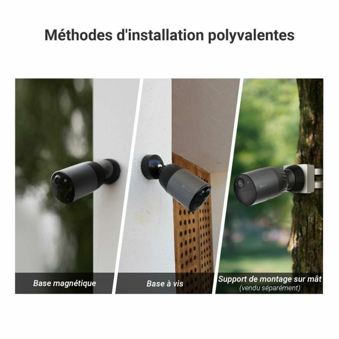 Ezviz EZV1725922648383 Cámara de vigilancia 4K con batería, visión nocturna a color, detección por IA y Wi-Fi 6 7