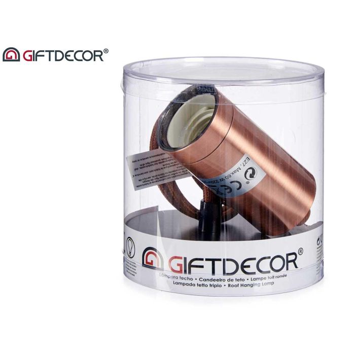 Lampara Colgante Acero Bronce Giftdecor 9CM (12 Unidades) 2 Lampara Colgante Acero Bronce Giftdecor 9CM (12 Unidades) 2