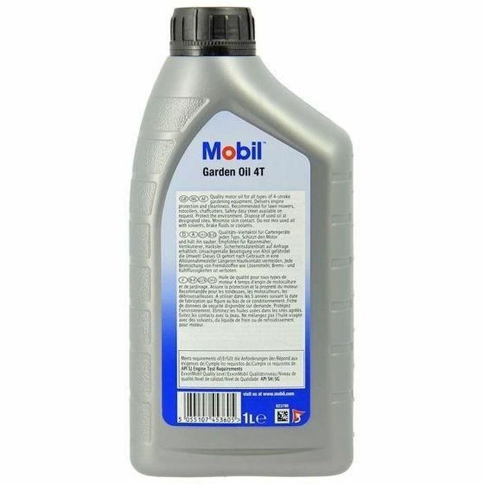 Contenedor de aceite de motor - MOBIL - M-GARDEN 4T SAE30 - 1 L - 4 estaciones 1