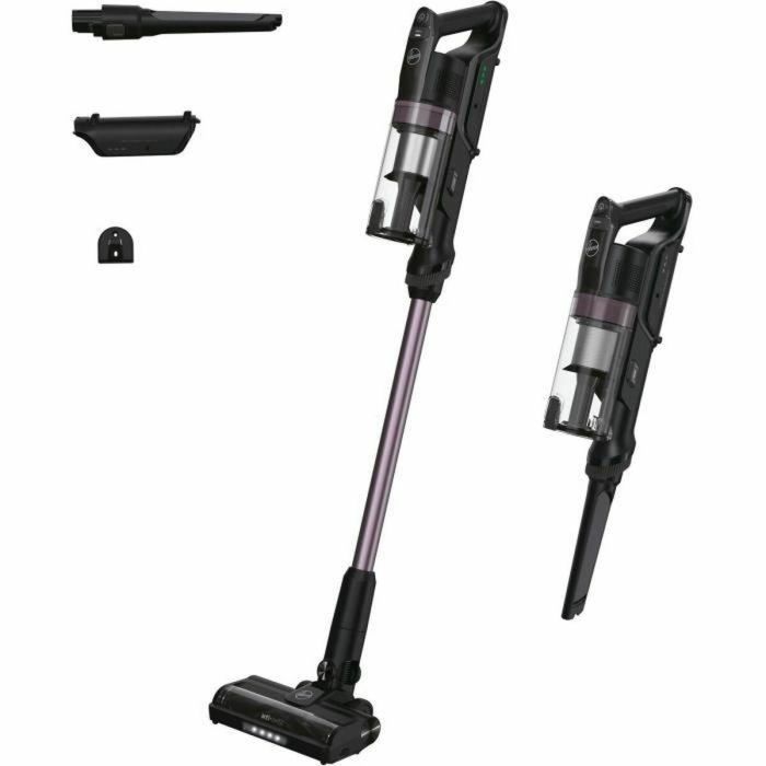 Hoover Aspiradora vertical inalámbrica HF1P10H, 40 AW, Pantalla LED, Negro / Morado pastel
