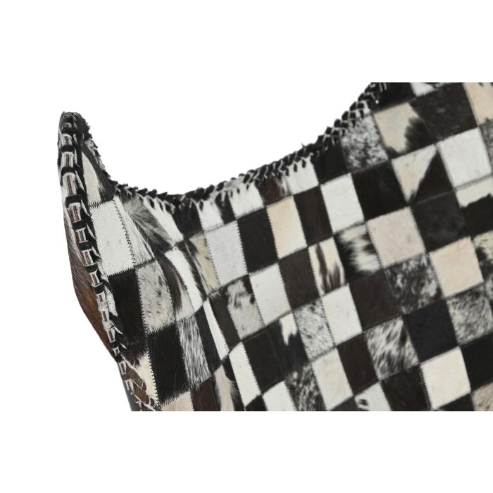 DKD Home Decor Sillón Colonial Marrón Oscuro Crema Piel y Hierro 70 x 90 x 70 cm 2