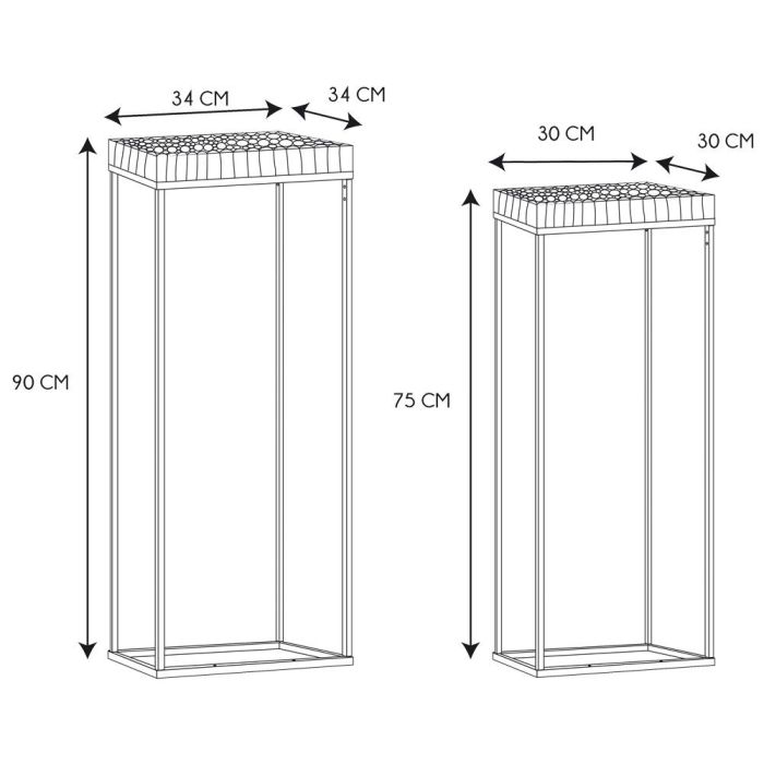 Juego De 2 Pedestales Rondin Home Deco Factory 6