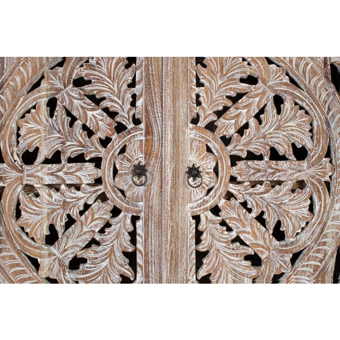 Giner y Colomer Armario de Teca Maciza con Talla Artesanal y Acabado Blanco Lavado 188 cm 3 Giner y Colomer Armario de Teca Maciza con Talla Artesanal y Acabado Blanco Lavado 188 cm 3