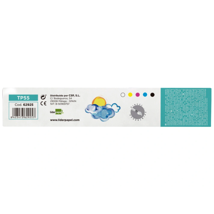 Liderpapel Tempera Escolar 40 ml Caja 5 Colores Surtidos con Pincel 1