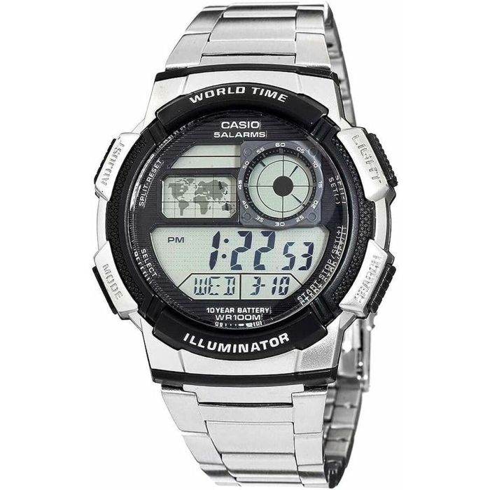 Reloj Unisex Casio AE-1000WD-1AVEF Digital Acrílico Plateado Negro Reloj Unisex Casio AE-1000WD-1AVEF Digital Acrílico Plateado Negro
