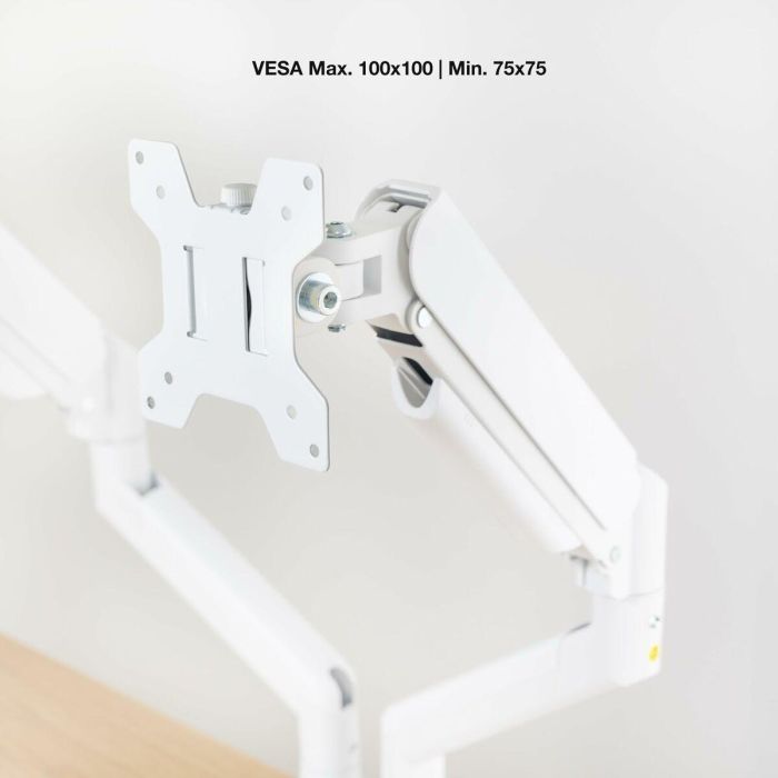 TooQ DB1434TNR-W Soporte de Escritorio para Monitor 13"-34" (2 pantallas) Pinza/Atornillado 10kg Blanco 3