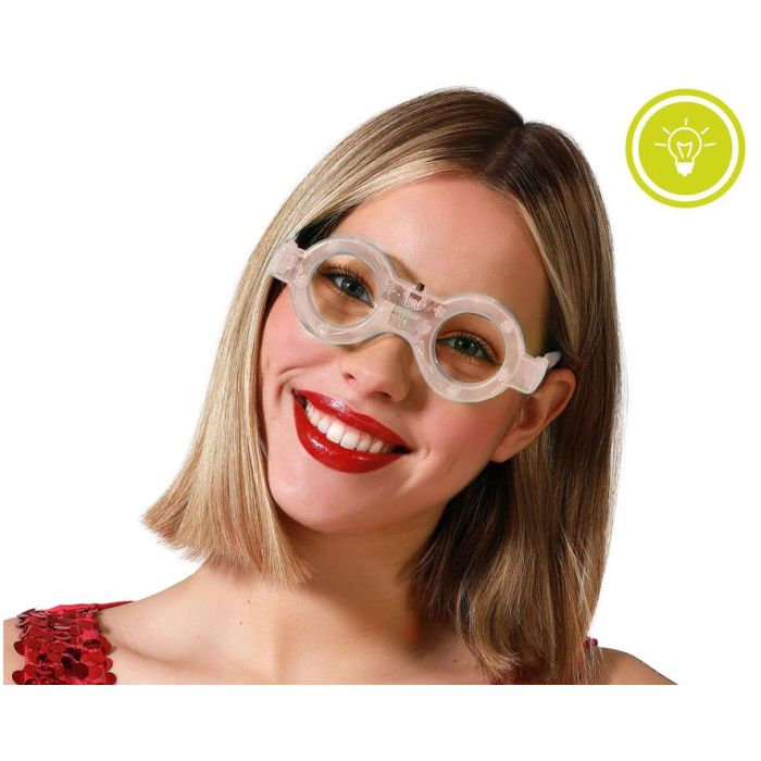 Gafas Redondas Carnaval Luz Transparente Mujer Adulto