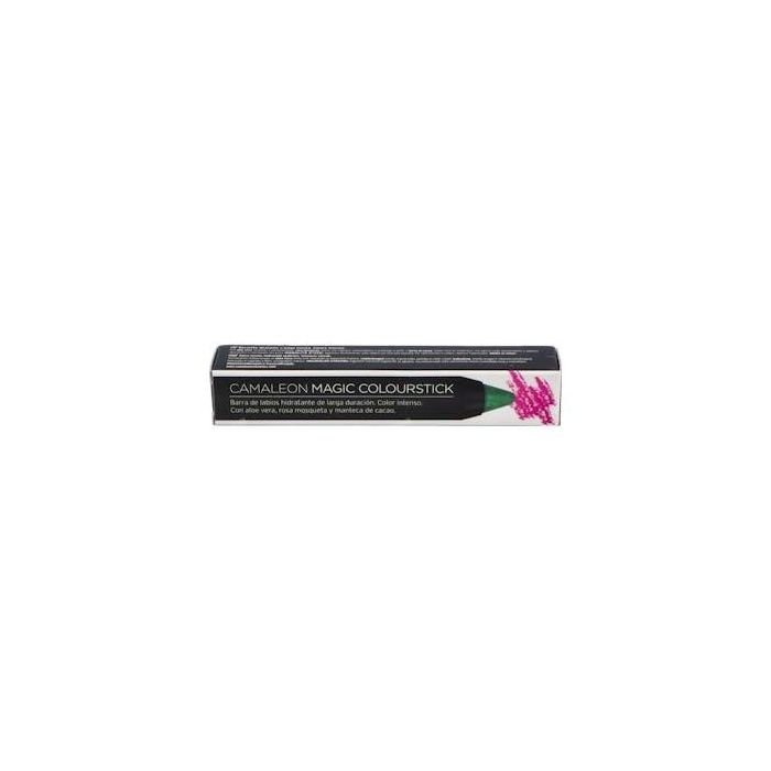 CAMALEON COSMETICS Magic Colourstick Verde 4g, labial hidratante de larga duración con aloe vera, rosa mosqueta y manteca de cacao