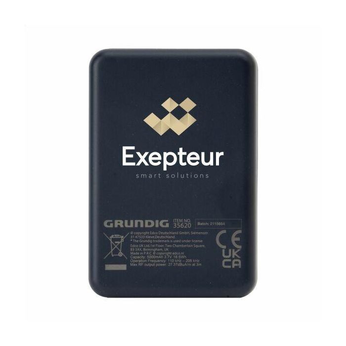 GRUNDIG Powerbank MagSafe 5000 mAh, Tipo C, con Indicador de Carga, Negro