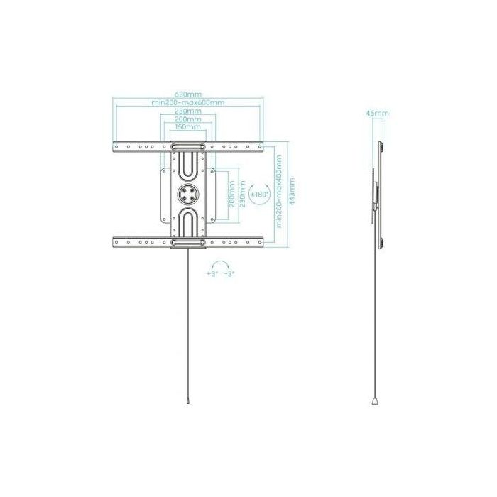 Soporte de Pared Giratorio/ Inclinable/ Nivelable TooQ LP3780F-R para TV de 37-80"/ hasta 50kg 4 Soporte de Pared Giratorio/ Inclinable/ Nivelable TooQ LP3780F-R para TV de 37-80"/ hasta 50kg 4
