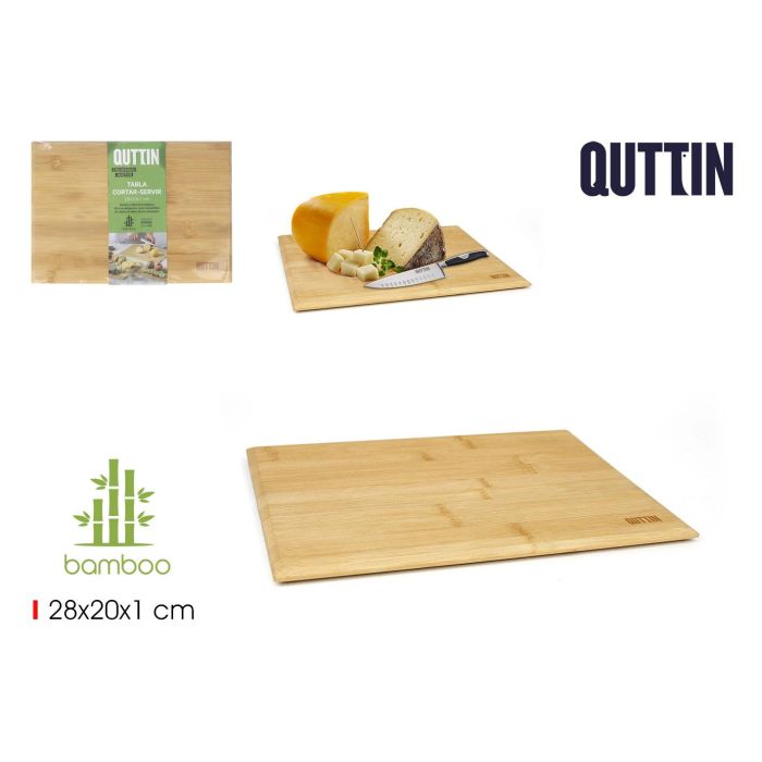 Quttin Tabla de Cortar y Servir Bambú 28 x 20 cm (12 Unidades)