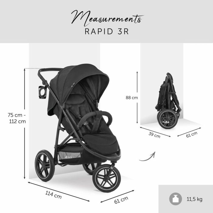 Carro de Paseo para Bebé Hauck Negro 52 Carro de Paseo para Bebé Hauck Negro 52