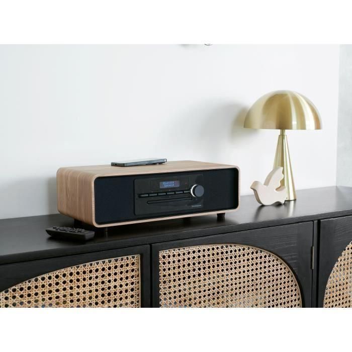 Microsistema Bluetooth - THOMSON - Madera/Negro - Radio FM/DAB+/CD/MP3/USB/Inducción, 75W, Pantalla LCD, Mando a distancia, Fuente de alimentación. 230V 4 Microsistema Bluetooth - THOMSON - Madera/Negro - Radio FM/DAB+/CD/MP3/USB/Inducción, 75W, Pantalla LCD, Mando a distancia, Fuente de alimentación. 230V 4