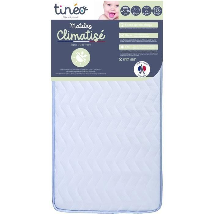 Tineo Colchón Climatizado Reversible Doble Cara Invierno/Verano 60x120x10 con Protecciones Antiácaros, Antibacteriano y Antimoho 1 Tineo Colchón Climatizado Reversible Doble Cara Invierno/Verano 60x120x10 con Protecciones Antiácaros, Antibacteriano y Antimoho 1