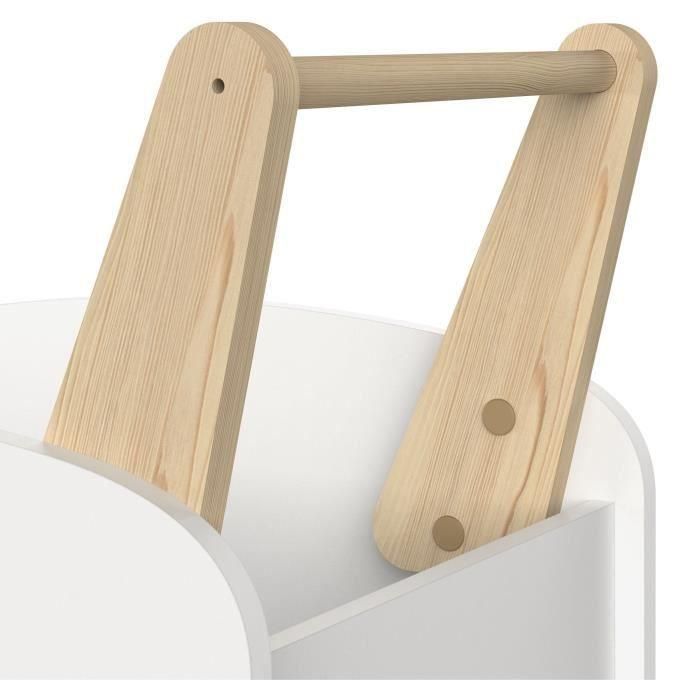 Carro de almacenamiento con ruedas - FIRMIANA - Estilo escandinavo - Blanco mate / Roble Kronberg - 49,8 x 35 x 52,5 cm - DEMEYERE 4 Carro de almacenamiento con ruedas - FIRMIANA - Estilo escandinavo - Blanco mate / Roble Kronberg - 49,8 x 35 x 52,5 cm - DEMEYERE 4