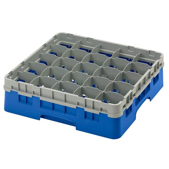CAMBRO - 25S418-168 - Cesta de lavado 25 comp. 1 altura - 8,7 cm Ø máx. - alt. máx. 11,8cm - 50 x 50 x 14,3 cm - Azul