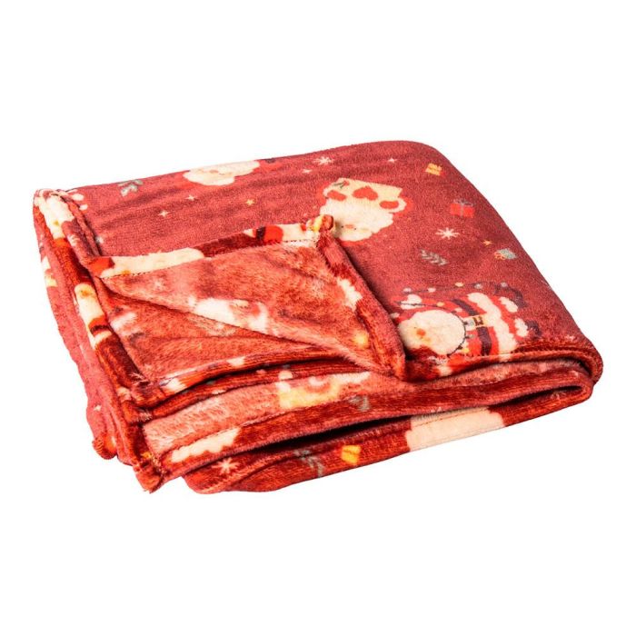 Funny Xmas Manta polar de Navidad 120 x 150 cm con diseño de Papá Noel