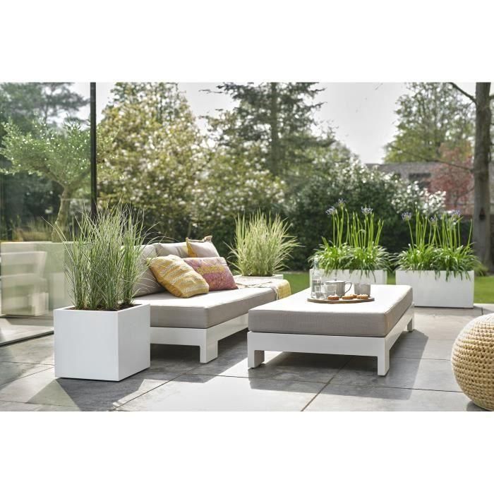 Jardinera Elho Vivo Next Square 40 - Blanco - Ø 39 x H 38 cm - interior/exterior - 100% reciclado 3