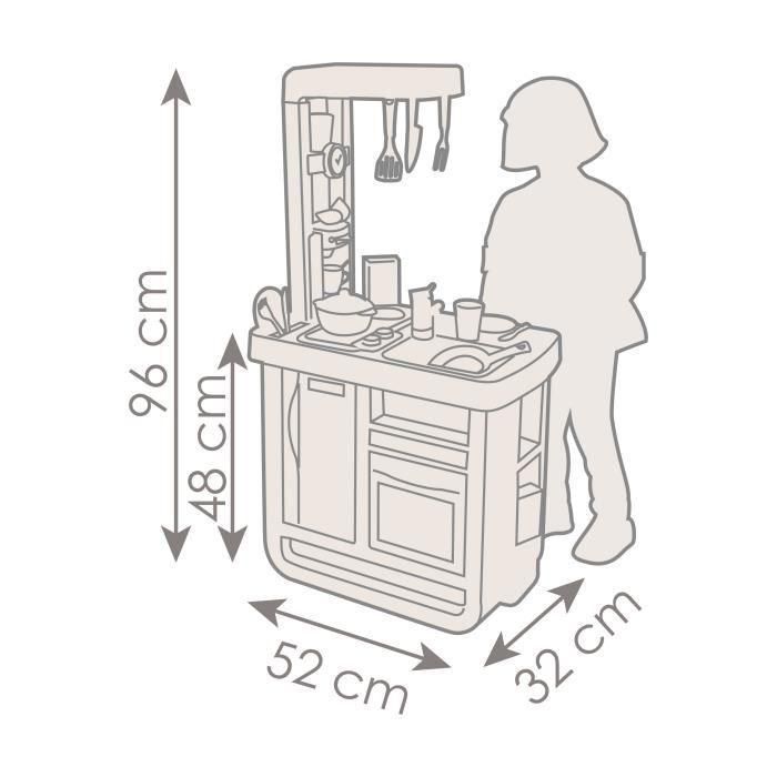 Smoby Cocina Bon Appetit con 23 accesorios, 52,1x32,5x95,7 cm, para 3 años+, con sonidos, de Plástico 5