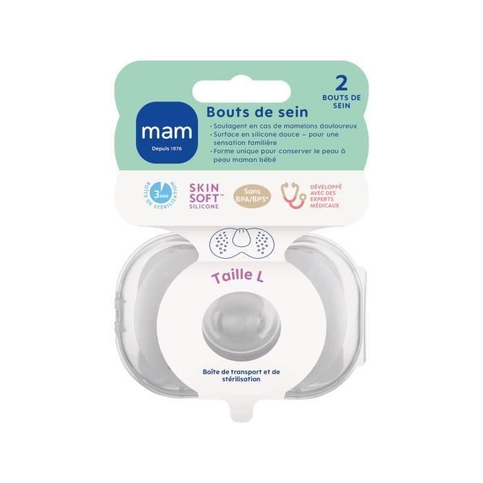 Mam MAM9001616824487 Bout de Sein de Silicona Talla L, para Esterilización, Pack de 2 unidades 4 Mam MAM9001616824487 Bout de Sein de Silicona Talla L, para Esterilización, Pack de 2 unidades 4