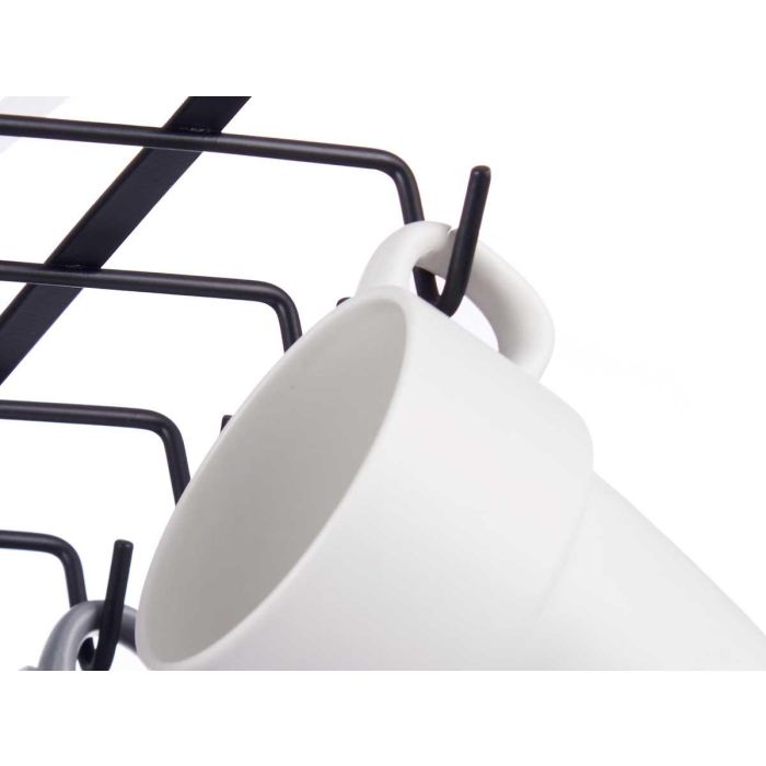 Soporte para tazas Kinvara, metal negro, 15x7x28 cm (8 Unidades) 3 Soporte para tazas Kinvara, metal negro, 15x7x28 cm (8 Unidades) 3