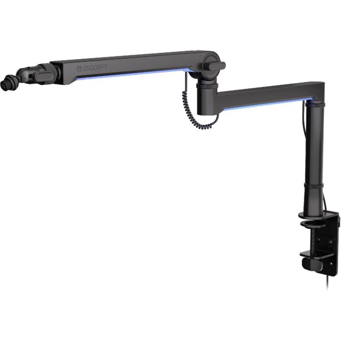ENDORFY Mikrofonhalterung Broadcast Low Profile RGB Boom Arm (schwarz. fr Mikrofone bis 2kg. LED-Hintergrundbeleuchtung) 5