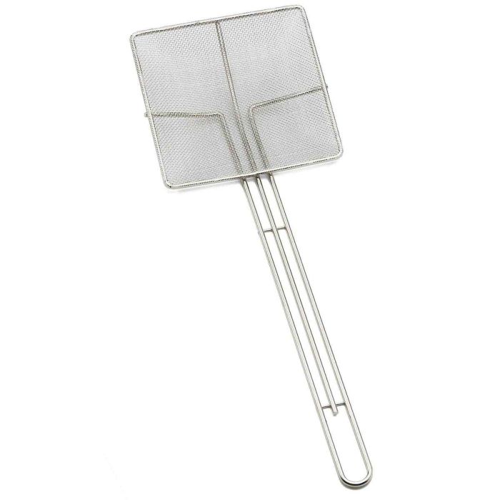 TABLECRAFT - 2677/3 - Pack de 3 unidades - Espumadera estañada cuadrada de malla fina - 16,5 cm de largo - Metal