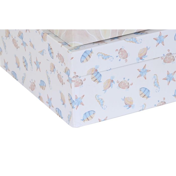 DKD Home Decor Caja de Almacenamiento Infantil de Cartón Multicolor, Set de 10, 33.5 x 15.5 x 43.5 cm 3