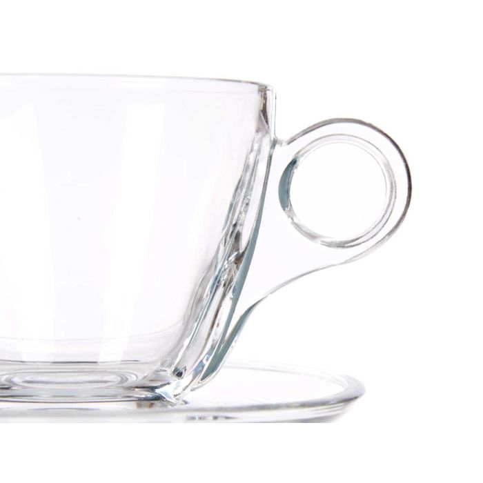 Taza Vidrio Cafe 170Ml Con Plato Vivalto 12x8x12cm (24 Unidades) 3 Taza Vidrio Cafe 170Ml Con Plato Vivalto 12x8x12cm (24 Unidades) 3
