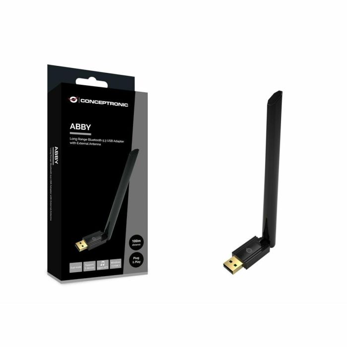 Conceptronic Adaptador Bluetooth 5.3 EDR USB Con Antena Externa 100M Hasta 5 dispositivos 6