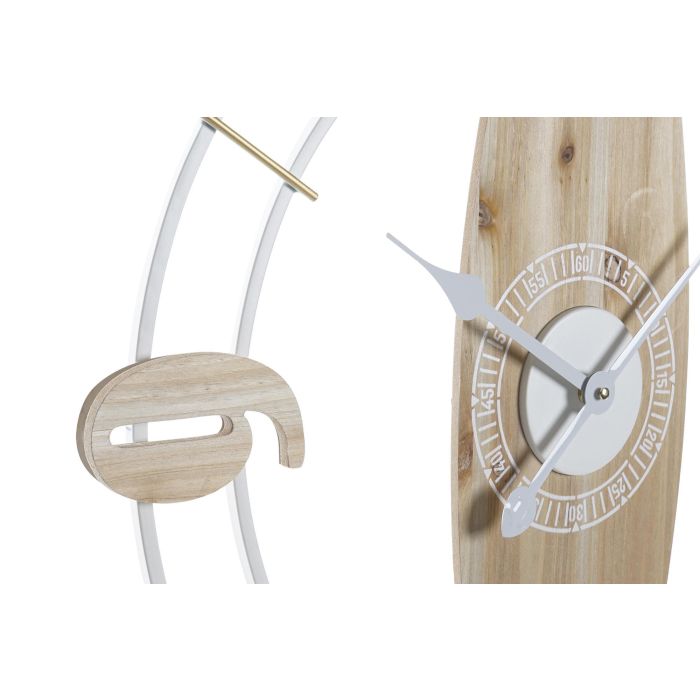 Reloj Pared Scandi DKD Home Decor Natural Blanco 4.5 x 66 x 61 cm (2 Unidades) 1