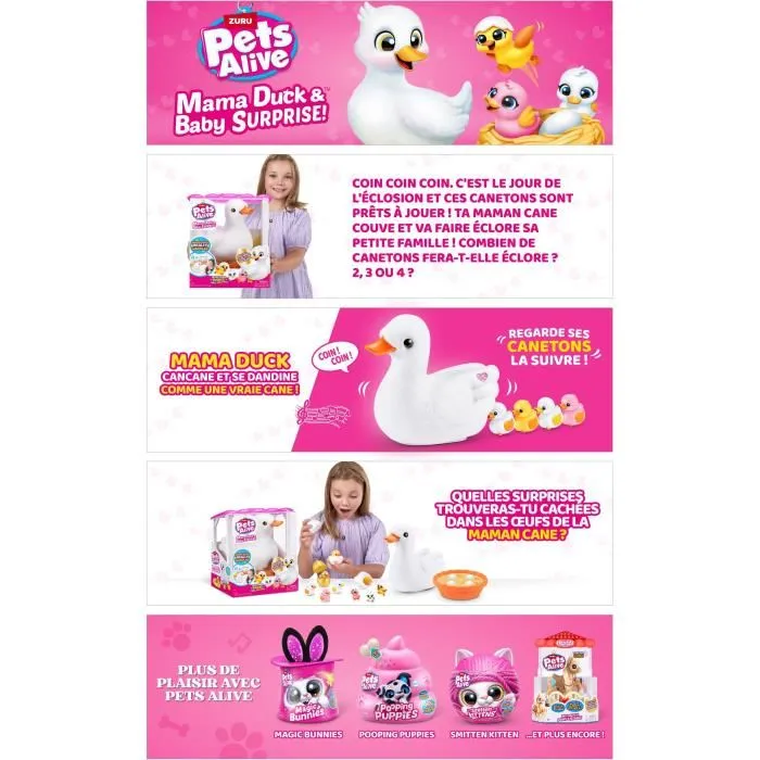 Zuru Juguete Interactivo Mama Duck ZUR4894680033351, Los Patitos Interactivos Siguen a su Madre con Sorpresas por Descubrir 3