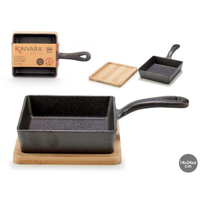 Sarten Cuadrada Hierro Peq Band Bambu Kinvara 23X6CM (12 Unidades) Sarten Cuadrada Hierro Peq Band Bambu Kinvara 23X6CM (12 Unidades)