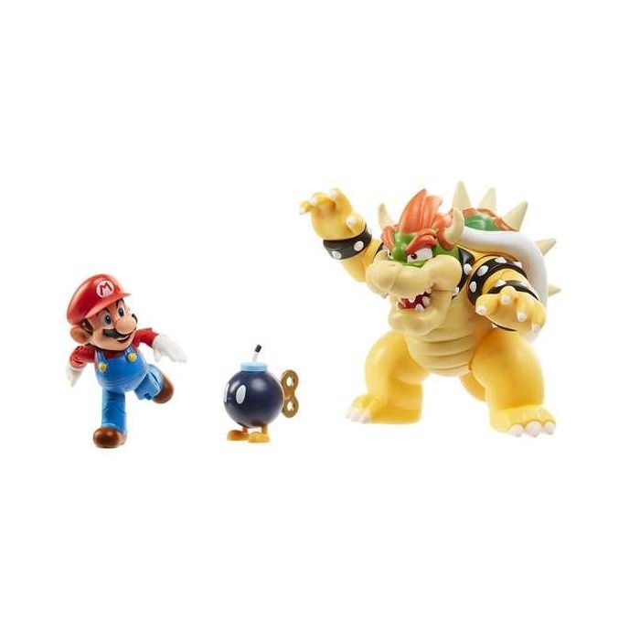 Figura nintendo mario 6 cm vs. bowser diorama. 1