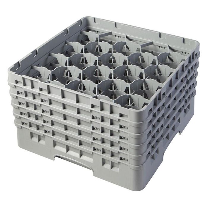 CAMBRO - 20S958-151 - Cesta de lavado 20 comp. 5 alturas - 9,84 cm Ø máx. - alt. máx. 25,8 cm - 50 x 50 x 30,8 cm - Gris claro