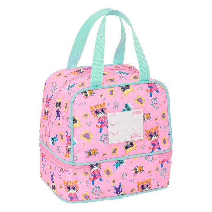 Portameriendas SuperKitties Rosa Turquesa 20 x 20 x 15 cm 2 Portameriendas SuperKitties Rosa Turquesa 20 x 20 x 15 cm 2